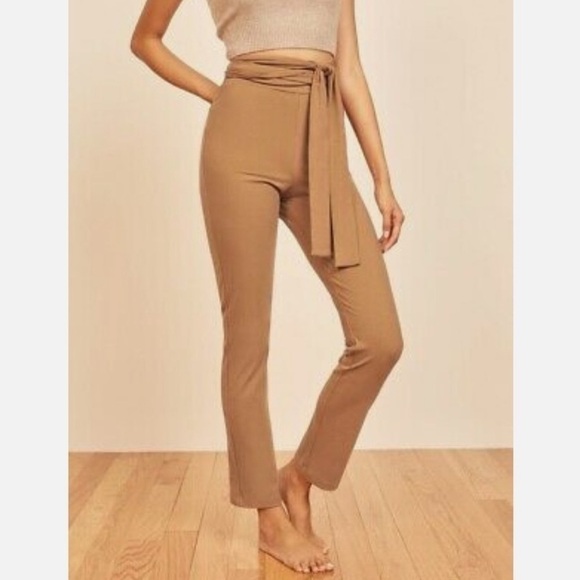 Reformation Kassia Ribbed Knit Pants in Butterscotch - Picture 2 of 14